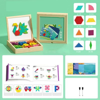 Set de jucării magnetice creative din lemn | MAGPUZZ